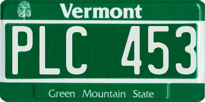 VT license plate PLC453