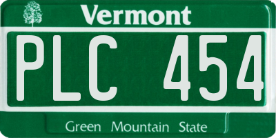 VT license plate PLC454