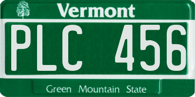 VT license plate PLC456
