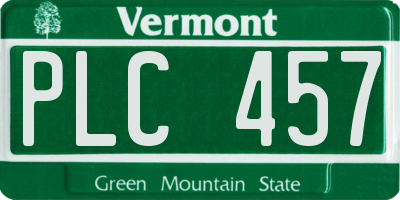 VT license plate PLC457