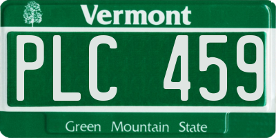 VT license plate PLC459