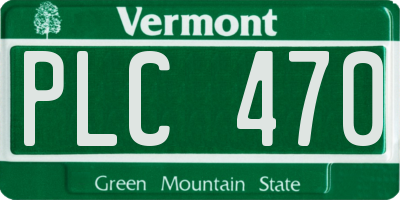 VT license plate PLC470