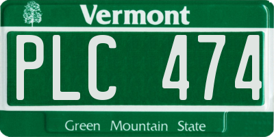 VT license plate PLC474