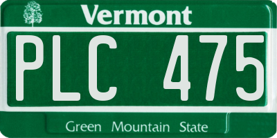 VT license plate PLC475