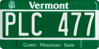 VT license plate PLC477