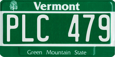 VT license plate PLC479