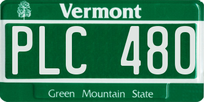 VT license plate PLC480