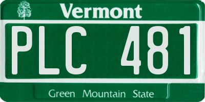 VT license plate PLC481
