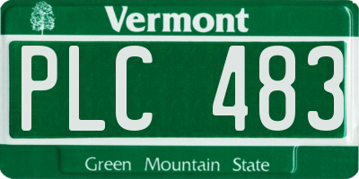 VT license plate PLC483