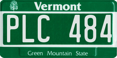 VT license plate PLC484