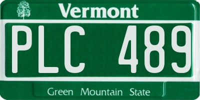 VT license plate PLC489