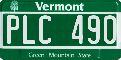VT license plate PLC490
