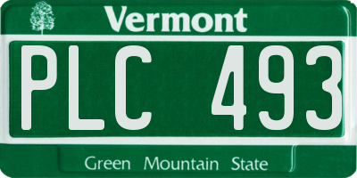 VT license plate PLC493