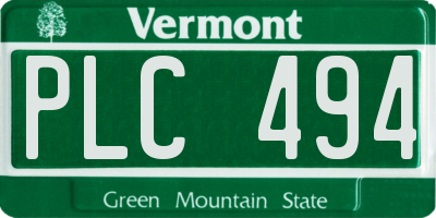 VT license plate PLC494
