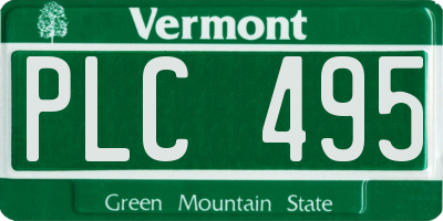 VT license plate PLC495