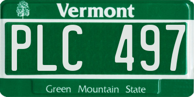 VT license plate PLC497