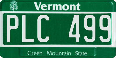 VT license plate PLC499