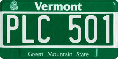 VT license plate PLC501