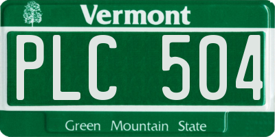 VT license plate PLC504
