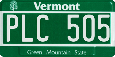 VT license plate PLC505