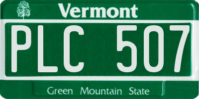 VT license plate PLC507