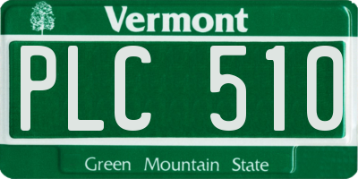 VT license plate PLC510