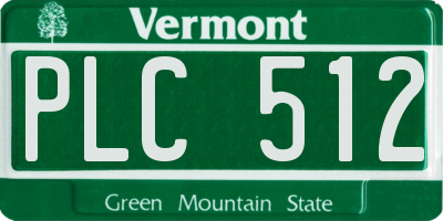 VT license plate PLC512