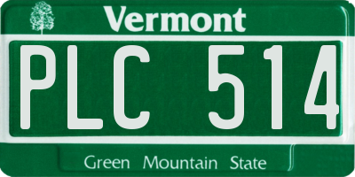 VT license plate PLC514