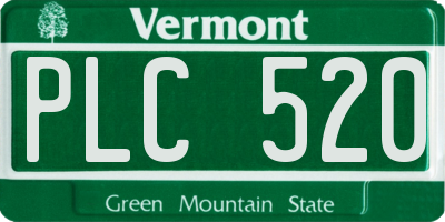 VT license plate PLC520