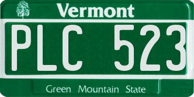VT license plate PLC523
