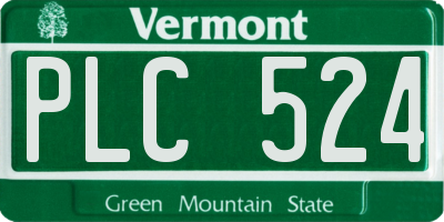 VT license plate PLC524