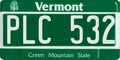 VT license plate PLC532