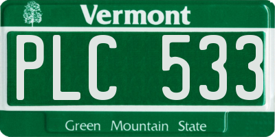 VT license plate PLC533