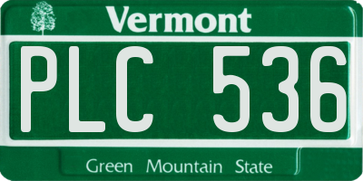 VT license plate PLC536