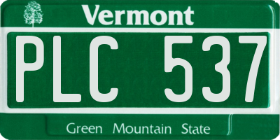 VT license plate PLC537