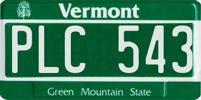 VT license plate PLC543