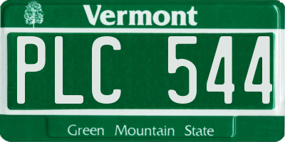 VT license plate PLC544