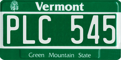 VT license plate PLC545