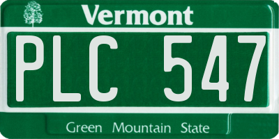 VT license plate PLC547