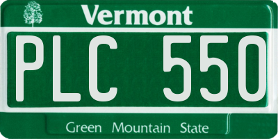 VT license plate PLC550