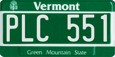 VT license plate PLC551