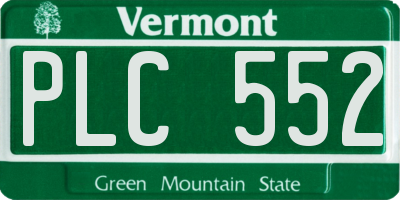 VT license plate PLC552