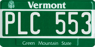 VT license plate PLC553