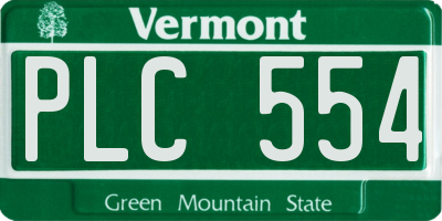 VT license plate PLC554