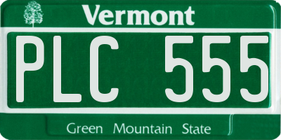VT license plate PLC555