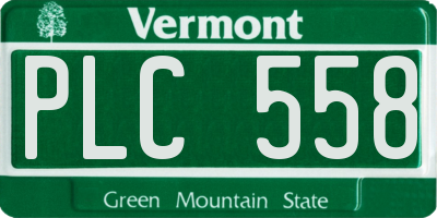 VT license plate PLC558