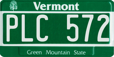 VT license plate PLC572