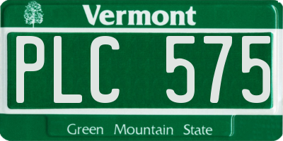 VT license plate PLC575