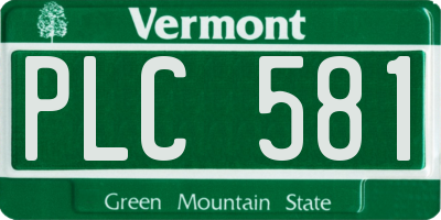 VT license plate PLC581