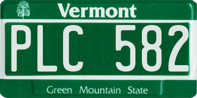 VT license plate PLC582